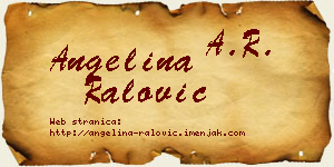 Angelina Ralović vizit kartica